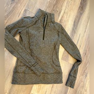 Lululemon 1/4 zip marbled green size 4